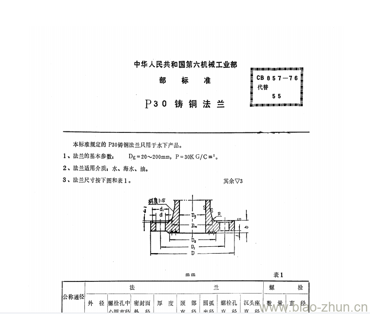 CB 857-76 P30铸铜法兰 CB 857-76 P30铸铜法兰