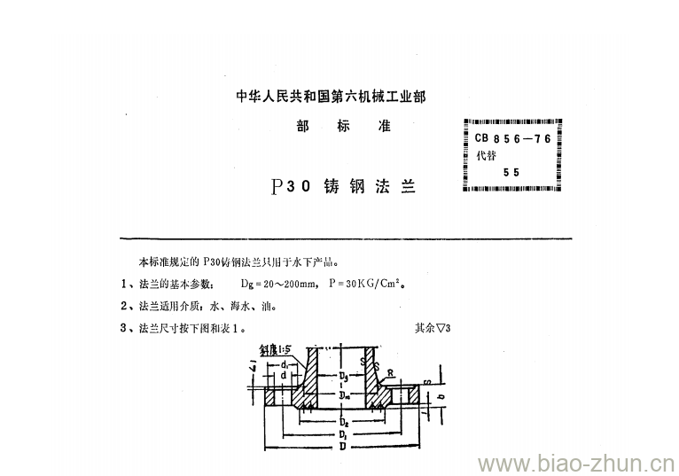 CB 856-76 P30铸钢法兰 CB 856-76 P30铸钢法兰