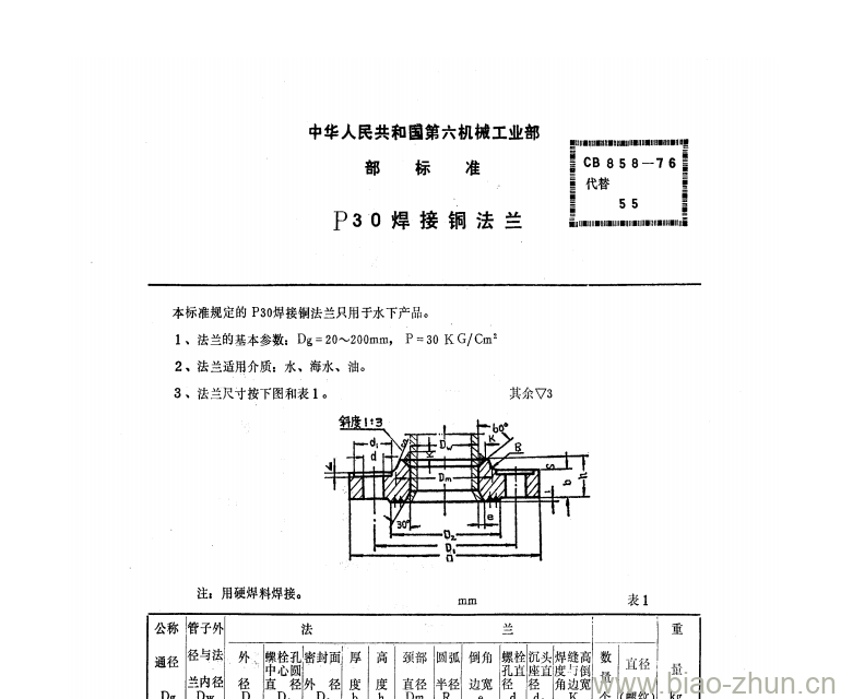CB 858-76 P30焊接铜法兰
