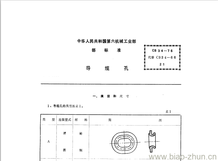 CB 34-76 导缆孔 CB 34-76 导缆孔